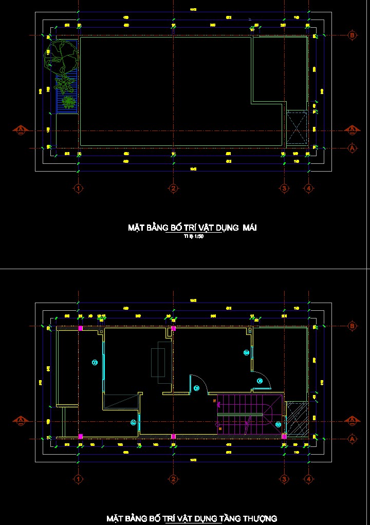 nhà phố 4 tầng,file cad nhà phố 4 tầng,Nhà phố 4 tầng kích thước 5.1x10.4m,bản vẽ nhà phố 4 tầng,kiến trúc nhà phố 4 tầng